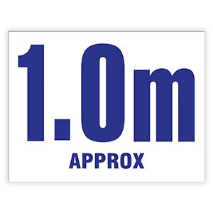Pool Depth Marker Sign 1.0m PVC 130mm x 100mm | Pool Store Plus